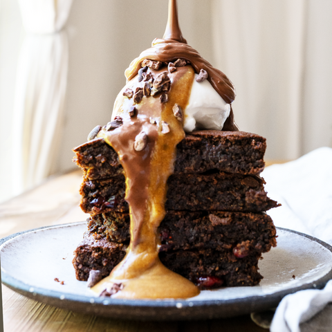 OAT, CHICKPEA AND CRANBERRY CHOC BROWNIES